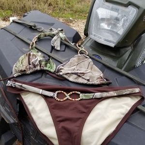 Womens size L Camo Real Tree bikini